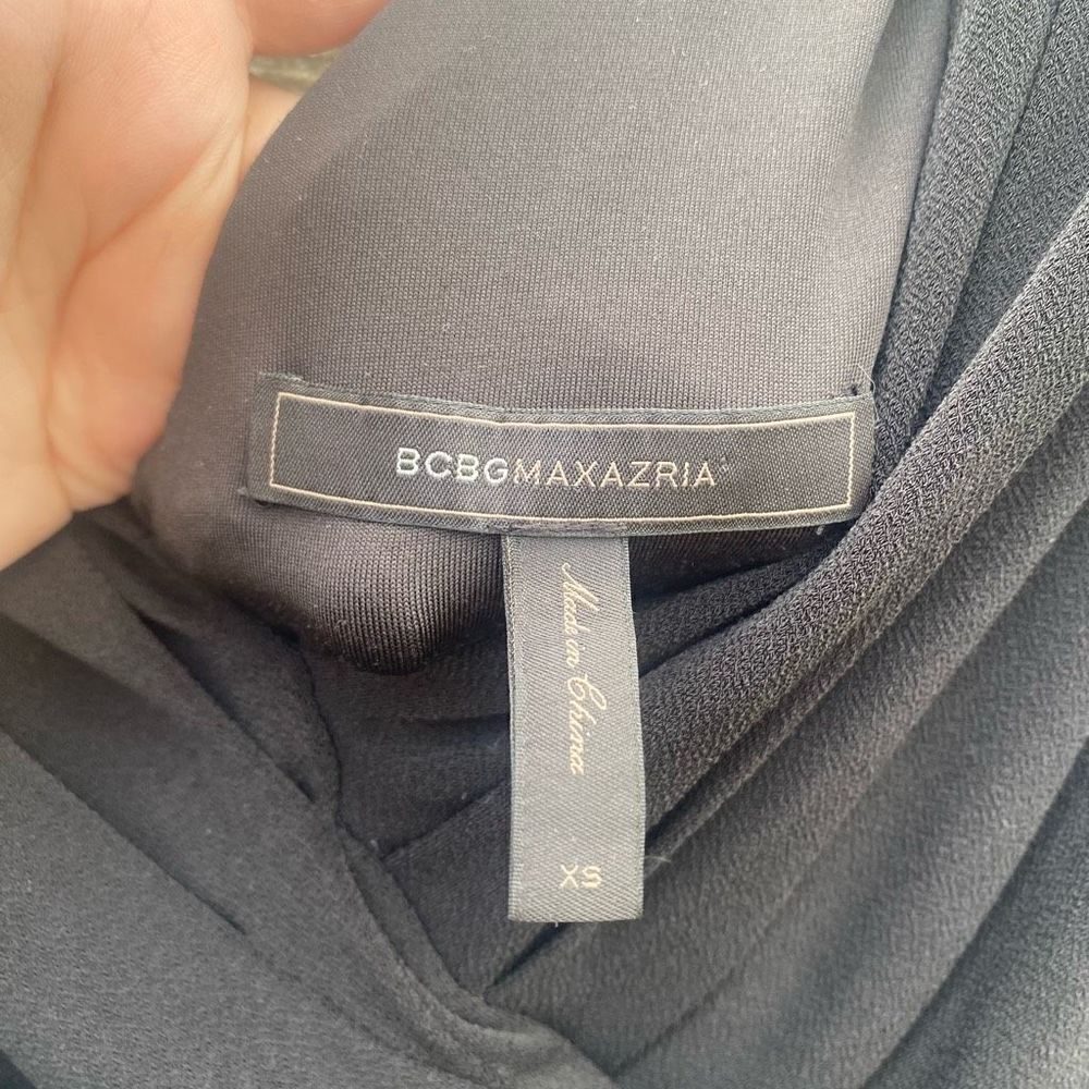 BCBG MaxAzria Ruched Black Bodycon Dress | XS - Picture 2 of 4